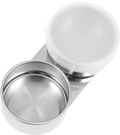jojofuny Tasse de Nettoyage Acier Inoxydable pour Pinceaux de Peinture à Huile Accessoire Pratique avec Double Compartiment pour Solvants Facile à Transporter à Nettoyer