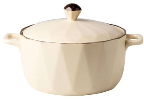 DUANGYMM Pirofile Rotonde in Ceramica con Coperchio, Adatte al Forno, pentole in Ceramica con Manico e Coperchio(Unique Colour)