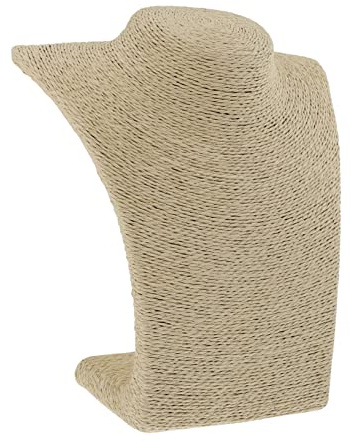 BESPORTBLE Expositor Para Collares y Pendientes Con Soporte Forma De Busto Organizador Elegante y Práctico Para Joyas Para Hogar y Tienda Pequeño Beige