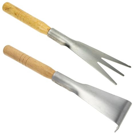 Kisangel 2 Set Pz Da Giardinaggio Inossidabile Con Legno Per Trapianto E Verdure Scavatura E Diserbo 2 Pezzi * 2
