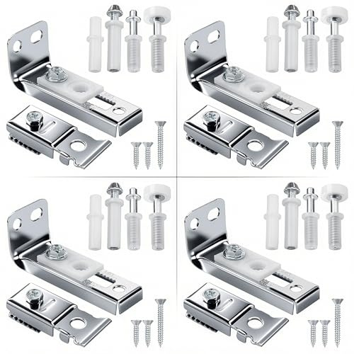 Kit de réparation de quincaillerie pour porte pliante – Lot de 4 pour pivot de 0,95 cm, roue de guidage de 2,2 cm, quincaillerie de porte de placard pliable avec support supérieur et inférieur, roue