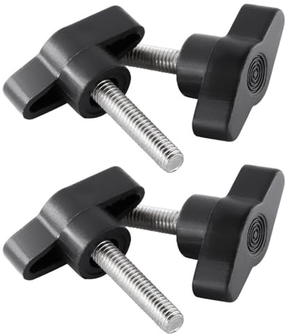 QZKJQDD 4 Stück Rändelschraube M6, M6 x 20mm 304 Edelstahl T-förmige Klemmschraubenknopf, Daumenschrauben Griff, Flügelschraube M6, für schnellen Austausch des Handfestziehknopfs