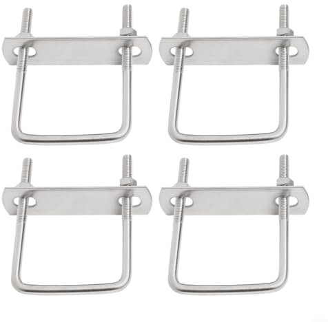 M6 U-Bolzen-Set, 4 Stück, Edelstahl, 50 x 80 mm, U-Bügel zur Sicherung von Rohren, Anhängern und mechanischen Reparaturen