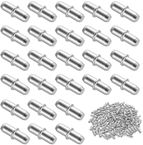 100 Stück Regalbodenträger 5mm, Regalbodenhalter, Regalstifte, Einlegeboden Halter, Fachbodenträger, Bodenträger für Einlegeböden für Schränke Regalbrett halterung Regalhalterungen
