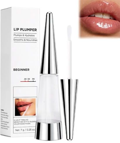 Lip Plumper Lipgloss–Extreme Volumen & Feuchtigkeit–Transparenter Lipgloss mit plumping Effekt–Plumping Lip Fuller für voller wirkende Lippen–Nicht klebrige Formel–Farbe #3 Crystal