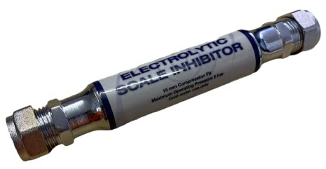 Hanicks 15mm Inline Scale Reducer – Electrolytic Limescale Inhibitor, Compression Fitting, Alternative to Sentinel SESI, Hard Water Protection for Boilers, Cylinders & Pipework