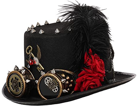 BLESSUME Steampunk Hut Unisex Gothic Kopfbedeckungen for Halloween Karneval
