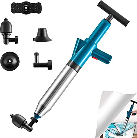 SRHIMEOS Inodoro Desatascador, Potente Equipo De Dragado Neumático Manual para Lavabo De Baño, Inodoros De Baño, Ducha, Cocina, Tubo Obstruido, Bañera, Desbloqueador