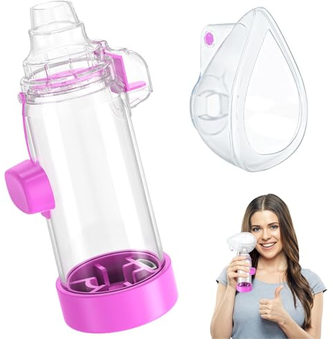 Soft Silicone Inhaler Spacers for Adults and Kids - Fun and Colorful Nessi OTC Spacer (Adult-Purple)