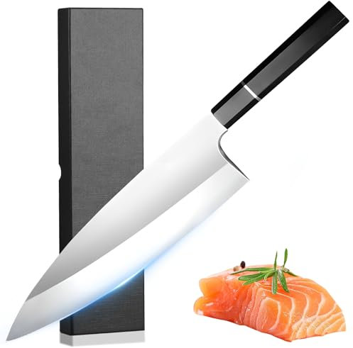 Plys 21.2cm Japanisches Deba Fischmesser Asiatisches Küchenmesser Sushi Messer Einseitig Messer Achteckiger Griff