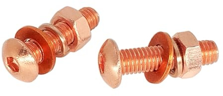 Foyoram M8x20mm Reinkupfer Flachrundkopfschrauben mit Innensechskant Scheibe Federringe Muttern 2 Sätze T2 Kupfer Hexagon Socket Button Head Screws Washers Hex Nuts 2 Sets (M8 x 20 mm)