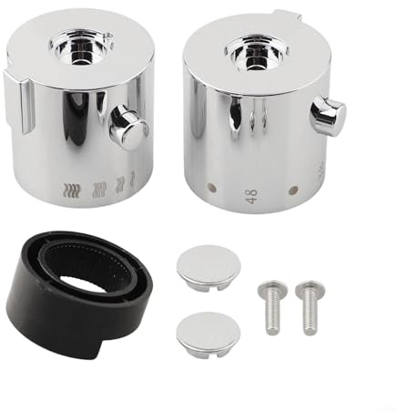Oniissy 1 Pair Shower Temperature Control Handle, Knob Chrome Thermostatic Handle,for SMA Bath Mixer Replacement Parts,for Temperature Controller Shower