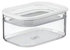 Mepal Contenitore per frigo 2 pezzi Modula, Scatola di Stoccaggio con Coperchio, Adatto per conservare carne e formaggio, Organizzatore per la Cucina, 550 + 2000 ml, White