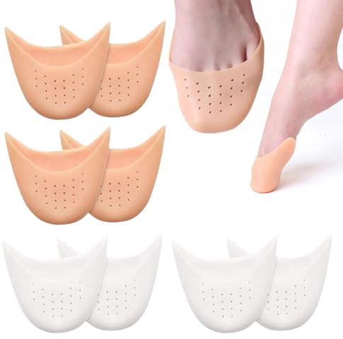 Protectores de Dedos Puntera para Zapatos de Punta Protectores de Puntas de Silicona Protector Plantillas Antideslizantes Dedos Pies, 4 Pares
