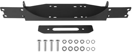VEVOR Support de Treuil Remorque, Capacité 5443 kg, Plaque de Montage de Treuil Remorque pour Modèles Jeep Wrangler JL/JLU et Gladiator JT 2018-2023, avec 2 Trous de Fixation, Acier Thermolaqué, Noir