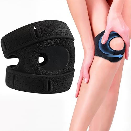 OIXYA Rodillera original, cinta para rodilla rotuliana, kniebandage arthrose,1piezas para menisco y ligamento, correa de soporte para tendón rotuliano, rodilleras para menisco y ligamento（negro S/M）