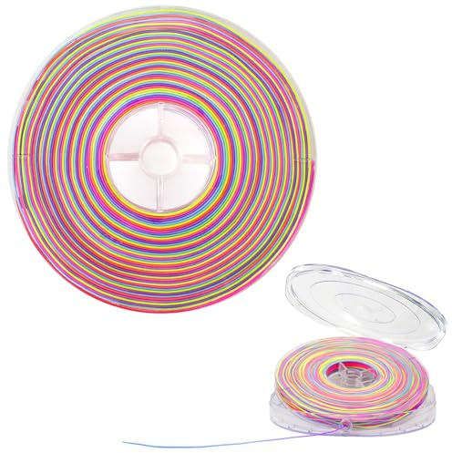 Elastic String for Bracelets Making - 1mm x 150m (492ft) Elastic Cord for Jewellery Making, Durable Beading Thread for DIY Crafts, Necklaces, Beading & Decorations (Multi-Colour)