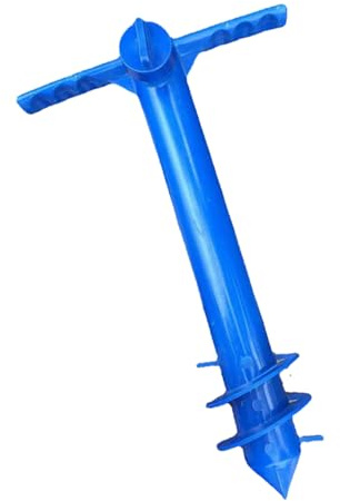 TOYANDONA Base per Ombrellone da Spiaggia e Giardino, Supporto Stabile Portatile in Plastica Blu Fissaggio a Terra, Resistente al Vento per Esterni e Uso Outdoor