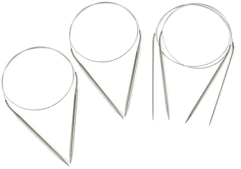 Lot de 4 Aiguilles à Tricoter Circulaires Acier Inoxydable (2/3/4/5mm) - Kit Aiguille Circulaire Tricot Professionnel avec Câble Flexible pour Chaussettes Manches et Projets de Tricot en Rond