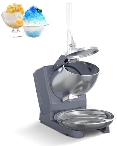 Tritaghiaccio elettrico – Macchina commerciale per coni di neve con grossolanità regolabile, uscita di ghiaccio tritato 65 kg/ora, perfetto per bar, caffè e snack stand