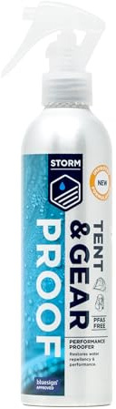 STORM Tent & Gear Proofer Spray On 225ml | Tent Waterproofing Spray | Air Curing | Formulated for Tents, Tarps, Covers and Backpacks | Restores Water Repellency (DWR)