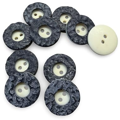 Hartmann-Knöpfe 10 Stück klassische 2 Loch Kunststoff Knöpfe in Hirschhorn Optik natur dunkelbraun schwarz 13mm oder 18mm (10 Stück) (18mm)