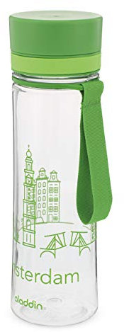 Aladdin Aveo City Series Amsterdam Wasserflasche 0.6L – Weite Öffnung für leichte Befüllung - Auslaufsicher - BPA-Frei - Glatte Trinktülle - Geruchs- und Fleckenfest - Spülmaschinenfest