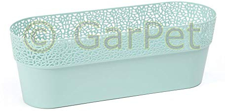 GarPet Übertopf Blumentopf Pflanz Balkon Kasten Topf Halterung Geländer Orchideen Minze 380 oval