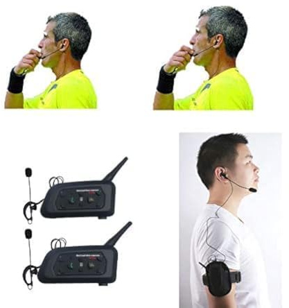 Maxquall Schiedsrichter-Headset 2 Schiedsrichter Vollduplex-Funk-Headsets Funk-Football Kopfhörer-Schiedsrichter-Kommunikation