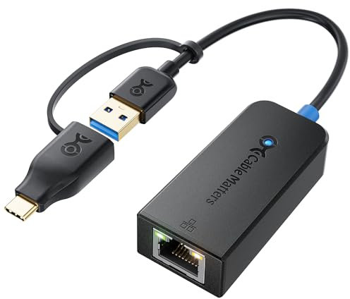 Cable Matters - Adaptateur USB vers Ethernet 2,5 Gigabit avec Prise en Charge (Pas Compatible avec Les Mac M2) - Adaptateur USB-C Inclus pour USB-B et Thunderbolt 3