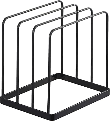 YAMAZAKI 5053 TOWER Tablett-Halter, schwarz, Stahl, minimalistisch, 16 x 19,5 x 19,5 cm (L x B x H)