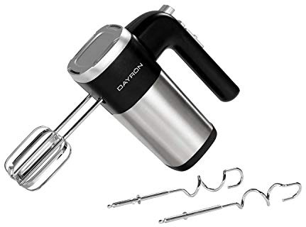 7H Dayron 184547 Batidora de Mano Retro, 500W, Negro/Plata