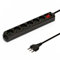 Velamp Multipresa - 6 Prese Polivalenti (Schuko + 10/16A) - Spina Grande 16A - Interruttore Luminoso – Colore Nero