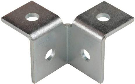2 Stück - Seitenwinkel für C-Profil Montageschienen 27/18-40/60 Stahl verzinkt 90°, Halterung für Regal-Boden-Verankerungen und als Auflage von Regalböden Größe 90°