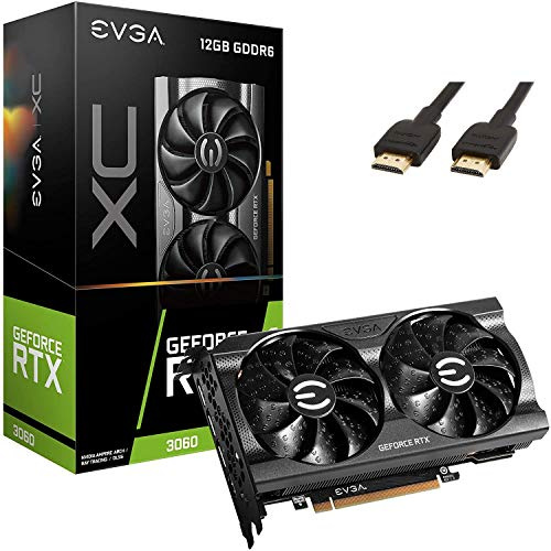 EVGA GeForce RTX 3060 XC Gaming 12GB GDDR6, 12G-P5-3657-KR, piastra posteriore in metallo, doppia ventola W/cavo HDMI