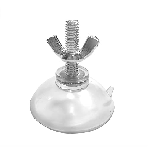 DANXQ Lot de 6 crochets à ventouse solides en PVC transparent M6 avec écrou - Diamètre : 4,4 cm - Longueur de la vis : 2,2 cm