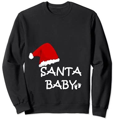 Womens Santa Pull de grossesse pour bébé Sweatshirt