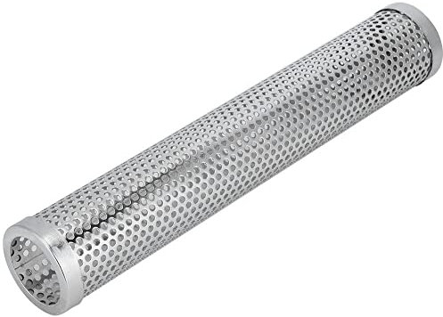 Uadme Ahumador de barbacoa,tubo de ahumador de pellets de acero inoxidable de 12 pulgadas portátil para barbacoas de carbón de gas eléctrico,redondo