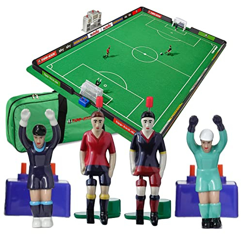 TIPP-KICK Spiel Super Cup Espana Tischfußball-Set | Fußball-Spiel mit extra-großem Spielfeld inkl. Bande, spanischen Top Kickern, Torwarte „Toni“, Toren, Bällen & Halbzeituhr