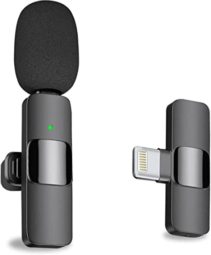 iZEN Mini micrófono inalámbrico de solapa Lavalier iPhone con clip en micrófono para grabación de video para iPhone y iPad Mini micrófono inalámbrico Lavalier iPhone micrófono inalámbrico para TikTok