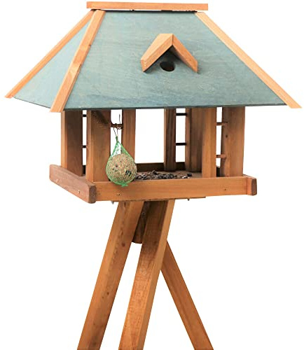 Vogelhaus Grünfink mit Ständer Maße: 51x36x37 cm, Kiefer FSC 100%