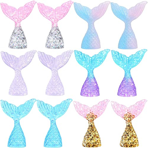 Morofme Mermaid Tail Cake Cupcake Toppers 36pcs Acrylic Mini Mermaid Tail Figurines Mermaid Cake Topper Little Mermaid Cupcake Decorations for Mermaid Under the Sea Birthday Baby Shower Party