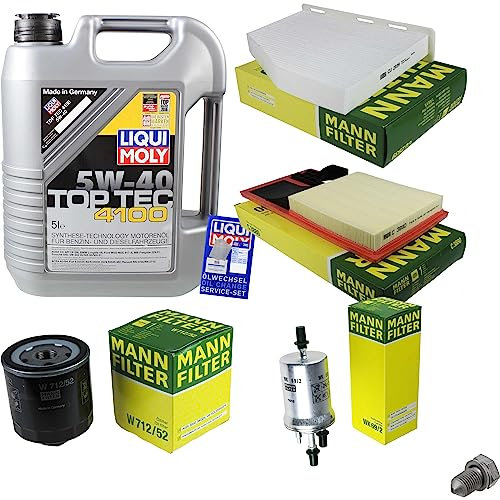 EISENFELS Inspektionspaket Wartungspaket Filterset mit 5 L Motoröl 5W-40, Ölfilter, Luftfilter, Kraftstofffilter, Innenraumfilter, Verschlussschraube