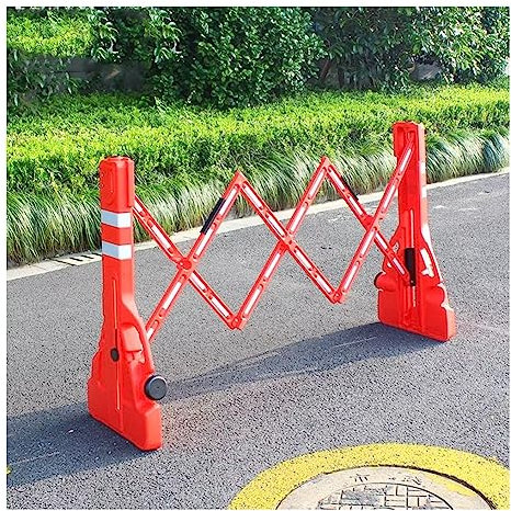 Expandierbare Mobile Barrikade Versenkbarer Verkehrszaun Aus Kunststoff Für Den Außenbereich Faltbare Straßenbauabsperrung Vorübergehend Abnehmbare Schutzzaunplatten (Farbe : Red-220x47.5x107cm)