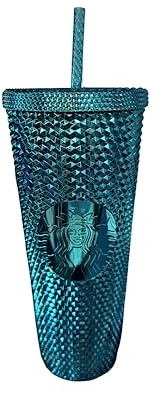 Starbucks 2023 Venti Becher mit Strohhalm, besetzt mit Nieten, 680 ml, Blau