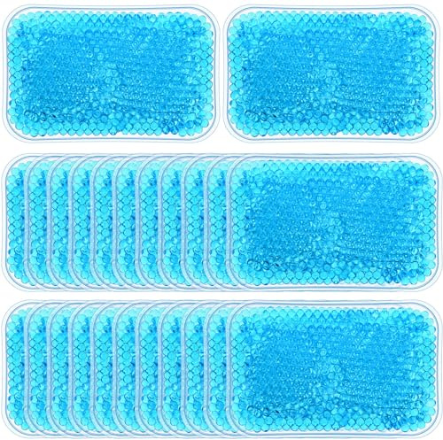 TrelaCo 24 Pcs Gel Bead Ice Pack 4 x 6 Inch Reusable Hot Cold Pack Soft Small Gel Cooling Pad Compress for Sports Swelling, Knee, Shoulder, Foot, Back, Ankle, Neck, Elbow Injuries Wrap Pain Relief