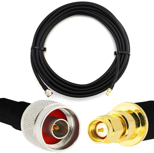 RANGEFUL 1m N maschio a SMA maschio — Prolunga coassiale flessibile HF400 interamente in rame da 50 Ohm (equivalente a LMR400 UF UltraFlex) — per antenna router wireless mobile WiFi LTE 4G 5G 6G