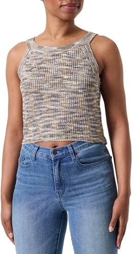 PIECES Dam Pckera Sl Cropped stickad topp stickad topp, Björk/detalj: 004 Multi Clr Yarn, S