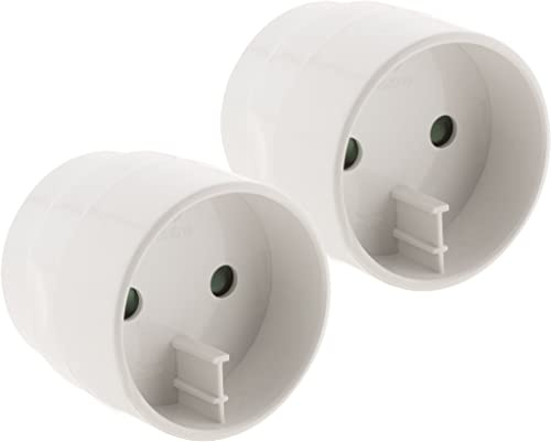 Zenitech - Set di 2 adattatori da viaggio Asia/Francia, spina maschio asiatica a presa femmina FR, colore: bianco