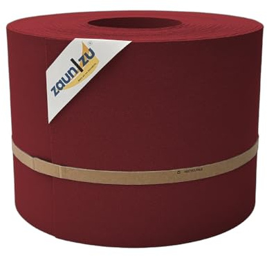zaun|zu® Premium 35 Meter Rolle 19cm hoch | genarbte Oberfläche | Sichtschutzstreifen PP für Doppelstabmatten UV-beständiger Sichtschutz | Zaunblende Made in Germany Bordeauxrot, 35m